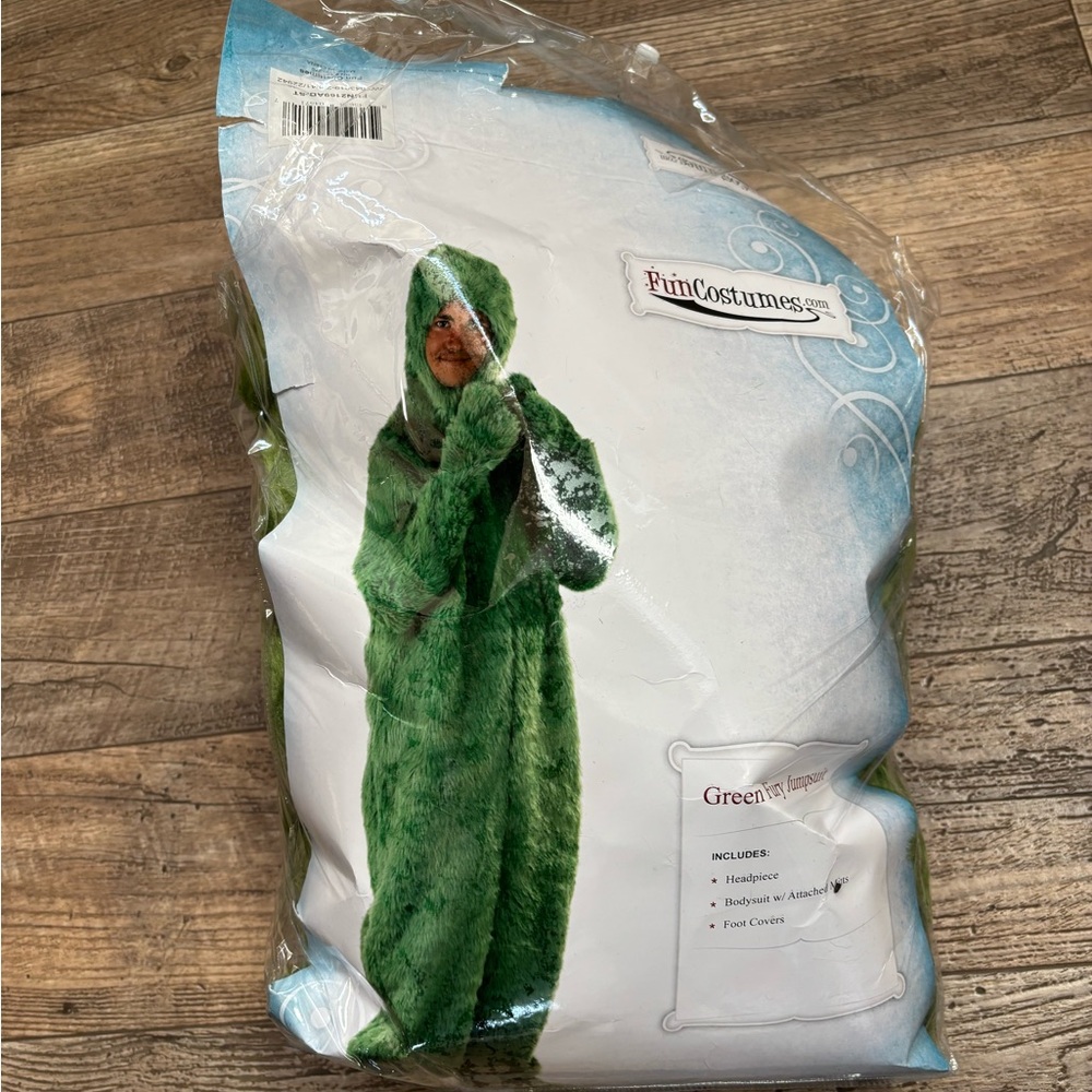 Green Furry Grouch or Grinch Costume for Men